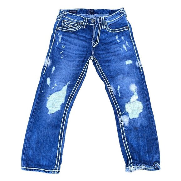 VINTAGE True Religion Jeans Size 30 RICKY FLAP T Blue - Picture 3 of 9